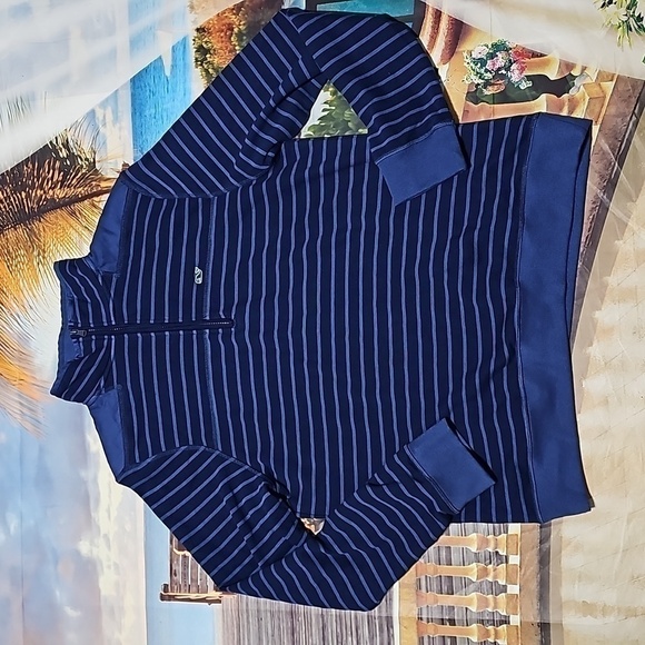 Vineyard Vines Striped Half Zip Pullover Sweater Large - Picture 3 of 7